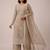 Beige heavy butterfly net cording embroidered designer salwar suit