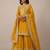 Yellow heavy silk blend  classic embroidered party wear salwar suit