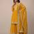 Yellow heavy silk blend  classic embroidered party wear salwar suit