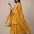 Yellow heavy silk blend  classic embroidered party wear salwar suit
