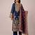 Navy blue heavy fox georgette multi thread hand embroidered salwar suit