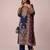 Navy blue heavy fox georgette multi thread hand embroidered salwar suit