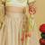 Green beige embroidered tissue organza lehenga set