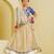 Blue beige embroidered tissue organza lehenga set
