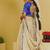 Blue beige embroidered tissue organza lehenga set