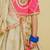 Pink beige embroidered tissue organza lehenga set