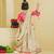 Pink beige embroidered tissue organza lehenga set