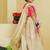 Pink beige embroidered tissue organza lehenga set