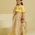 Yellow beige embroidered tissue organza lehenga set