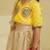 Yellow beige embroidered tissue organza lehenga set