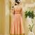 Peach embroidered georgette lehenga set