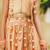 Peach embroidered georgette lehenga set