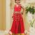 Pink embroidered georgette lehenga set
