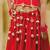Pink embroidered georgette lehenga set