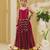 Maroon embroidered georgette lehenga set