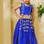 Blue embroidered georgette lehenga set