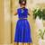 Blue embroidered georgette lehenga set