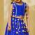 Blue embroidered georgette lehenga set
