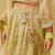 Pista green embroidered tissue organza lehenga set