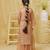 Peach embroidered tissue organza sharara set