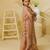 Peach embroidered tissue organza sharara set