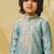 Blue embroidered tissue organza kurta and pant
