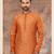 Orenge jacquard zari booti kurta pajama set with threadwork