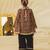 Brown printed velvet kurti set