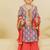 Blue embroidered cotton sharara set