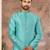 Sky blue jacquard zari booti kurta pajama set with threadwork