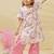 Off white pink printed satin kurti set