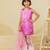 Purple embroidered satin kurti set