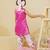 Purple embroidered satin kurti set