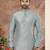 Light firozi colour jacquard zari booti kurta pajama set with threadwork