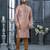 Pink jacquard zari booti kurta pajama set with threadwork