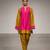 Pink mustard chanderi silk kurta and pant set