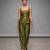 Olive green embroidered dupion silk co ord set