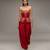 Crimson red embroidered dupion silk co ord set