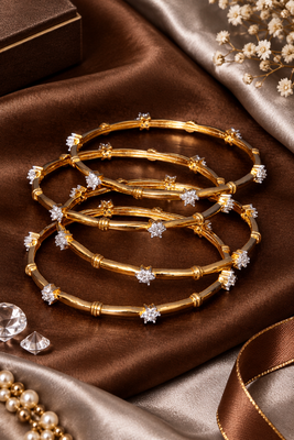 Gold Plated CZ American Diamond Bangles 2