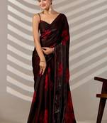 Floral Organza Designer printed Saree with blouse