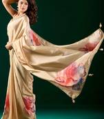 Floral printed Organza Designer  Saree with blouse 