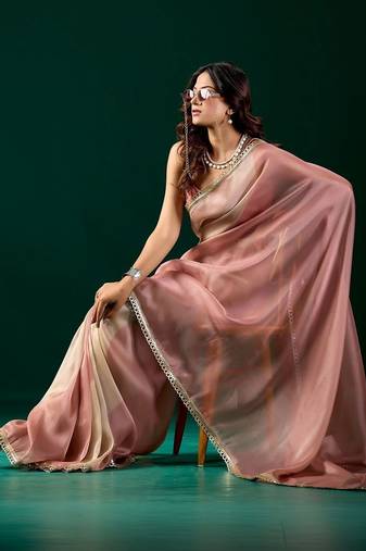 Ombre Organza Designer Saree with blouse