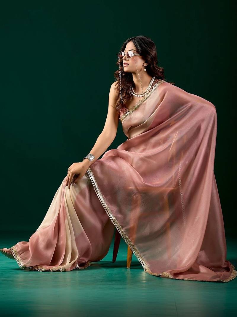 Ombre Organza Designer Saree with blouse