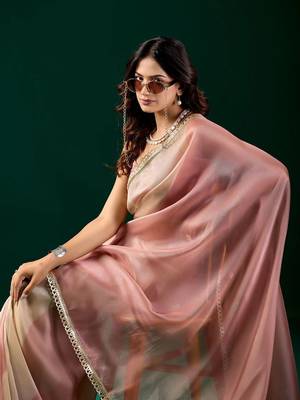 Ombre Organza Designer Saree with blouse 2