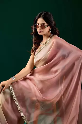 Ombre Organza Designer Saree with blouse