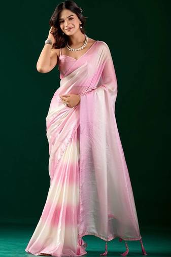 Tie and Dye Organza Designer Saree with blouse 