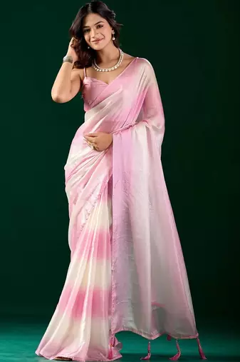 Tie and Dye Organza Designer Saree with blouse 