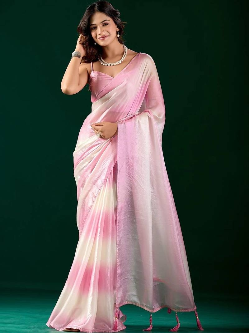 Tie and Dye Organza Designer Saree with blouse 