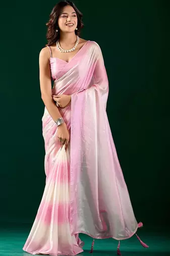 Tie and Dye Organza Designer Saree with blouse 