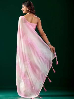 Tie and Dye Organza Designer Saree with blouse  6